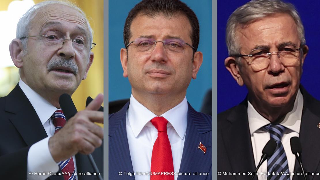 CHP lideri Kılıçdaroğlu ile CHP'li İstanbul ve Ankara büyükşehir belediye başkanları İmamoğlu ve Yavaş.
