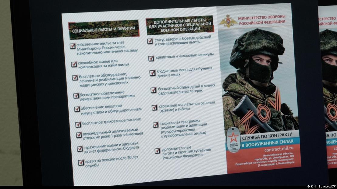 Rus ordusunun sözleşmeli askerlik reklam broşürlerine bir örnek